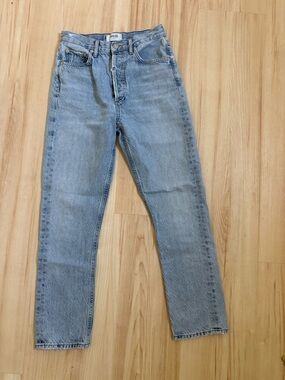 Agolde Riley Light Wash Straight Leg Jeans